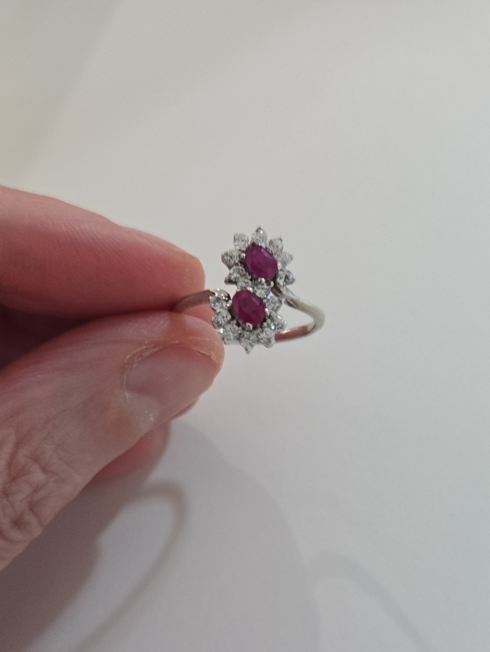 Solid 10k White Gold Natural Ruby Ring